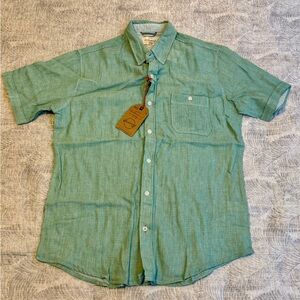 Weatherproof Men's Casual Green Button Down Shirt